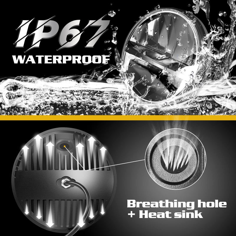 WHDZ 7 Inch Round Led Headlight for Wrangler CJ JK TJ Motorcycle Offroad Vehicles - Image 5